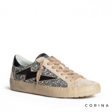 Sneakers glitter plateado