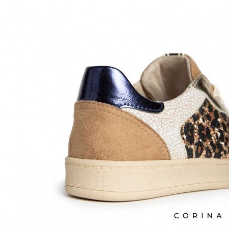 Zapatillas urbanas leopardo doradas