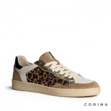 Zapatillas animal print doradas