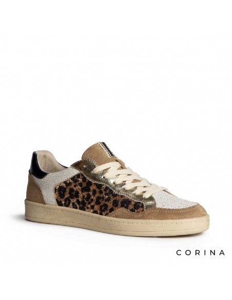 Zapatillas animal print doradas
