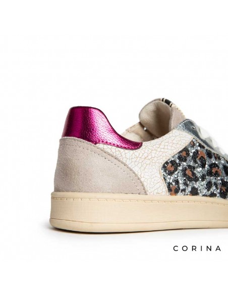 Bambas mujer leopardo plateadas