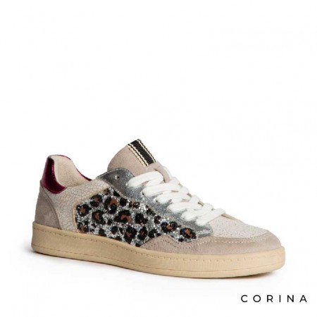 Zapatillas Corina glitter leopardo