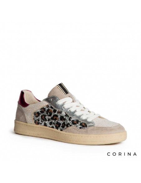 Zapatillas Corina glitter leopardo
