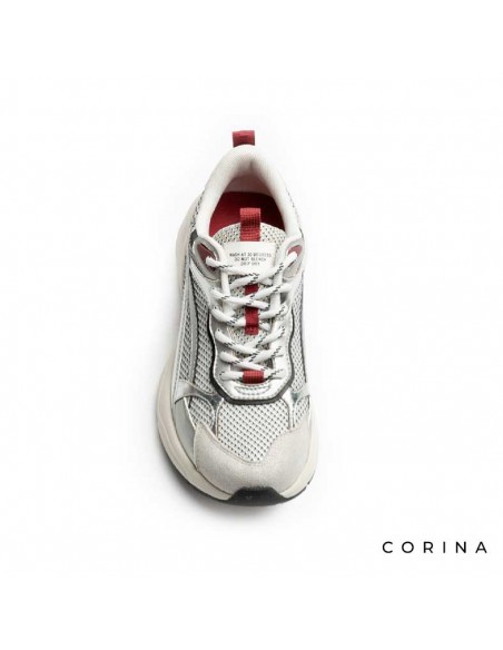 Deportivas chunky plateadas mujer