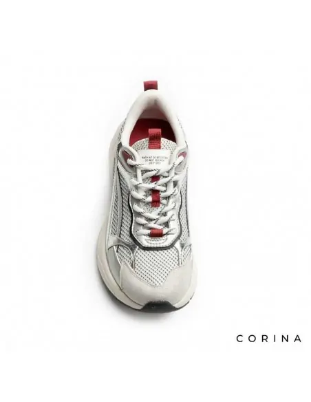 Deportivas chunky plateadas mujer