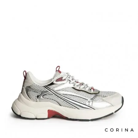 Zapatillas plateadas Corina mujer