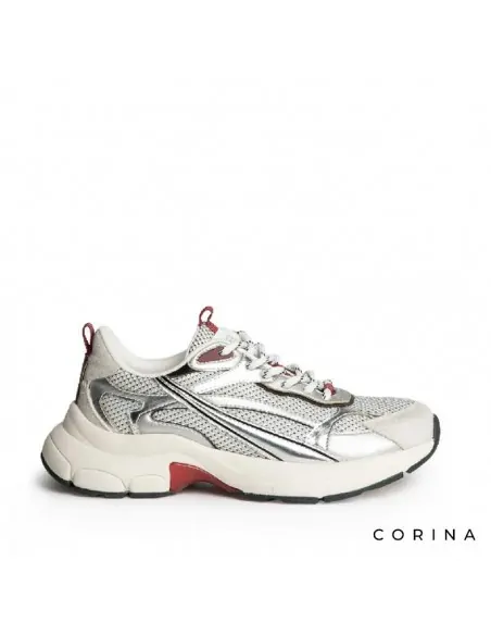 Zapatillas plateadas Corina mujer