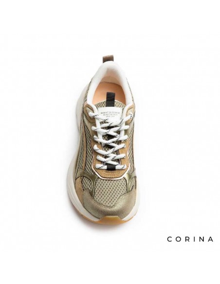 Deportivas chunky doradas mujer