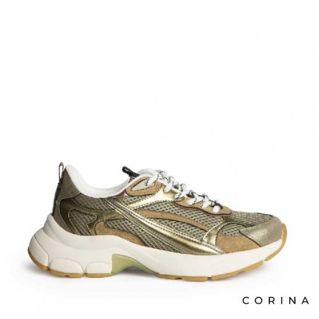 Zapatillas doradas Corina mujer