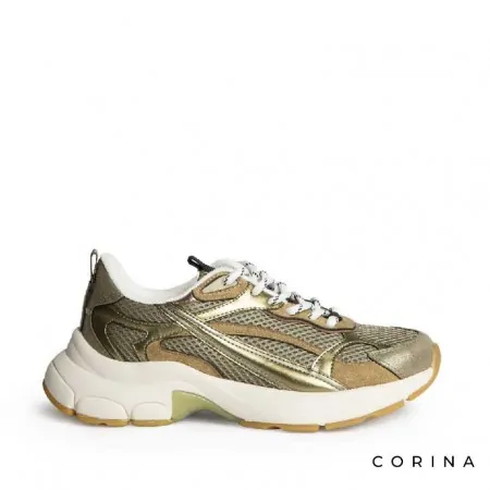 Zapatillas doradas Corina mujer