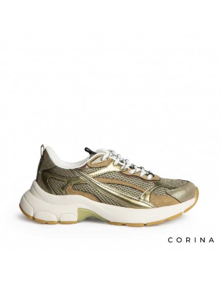 Zapatillas doradas Corina mujer