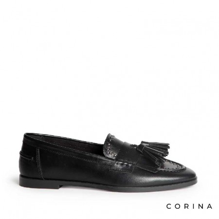 Mocasin negro Corina mujer