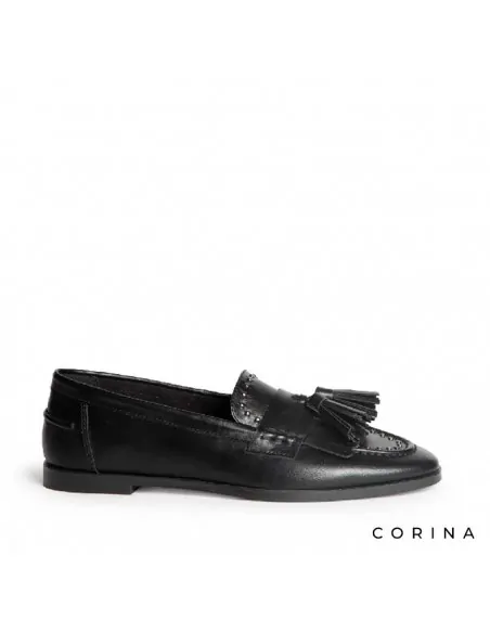 Mocasin negro Corina mujer
