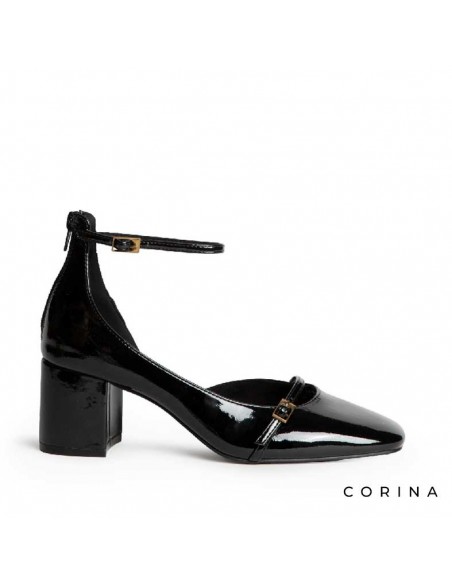 zapatos charol negro mujer