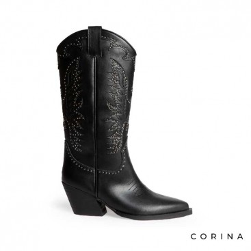 Botas negras cowboy mujer