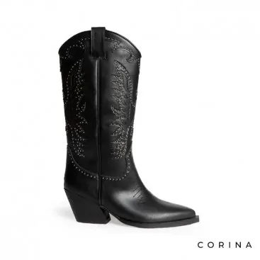 Botas negras cowboy mujer