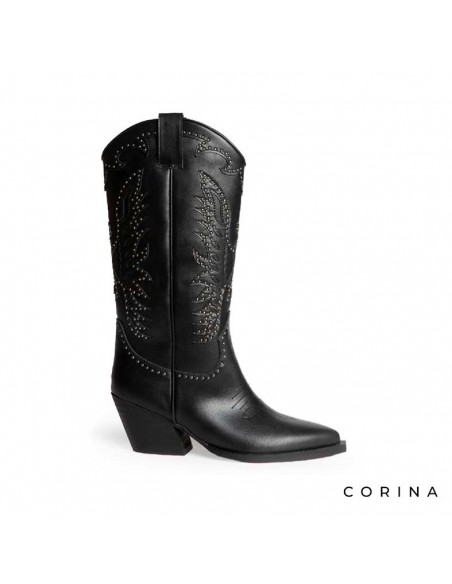 Botas negras cowboy mujer