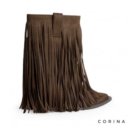 Botines marrones flecos