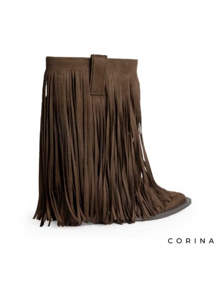 Botines marrones flecos