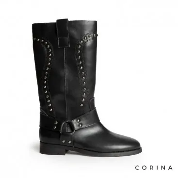 Botas biker polipiel negra