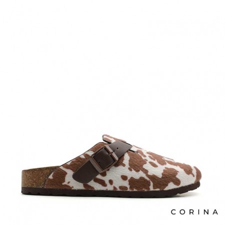 zuecos estampado vaca