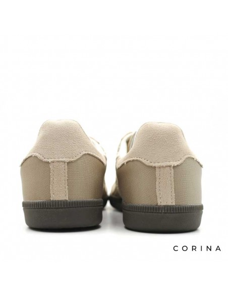 zapatillas corina mujer beige​ lazo