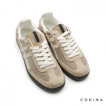 bambas mujer beige​ lazo