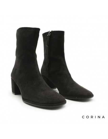 botines negros tacón cuadrado