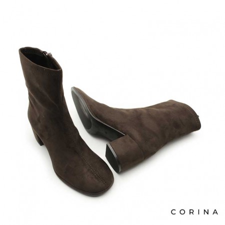 botines de antelina marron mujer​