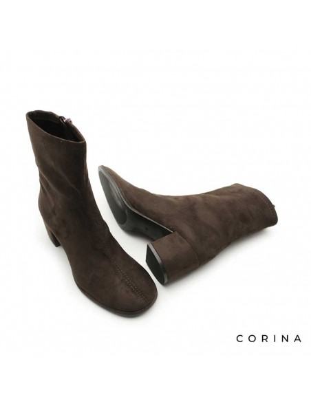 botines de antelina marron mujer​