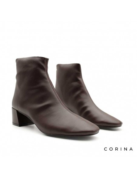 botines tacon burdeos​