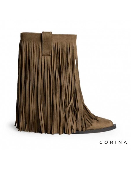 Botas flecos camel