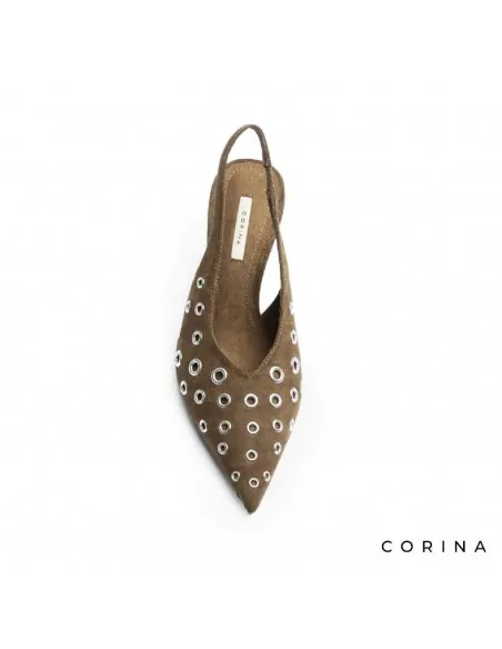 Tacones destalonados marrón