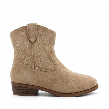 botas cowboy niña beige
