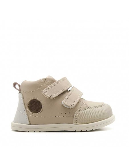 Bota barefoot bebé beige BabyCare con doble velcro