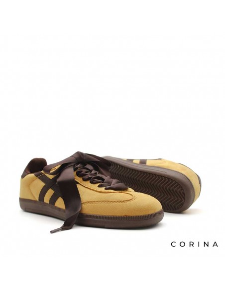 zapatilla amarilla lazo raso