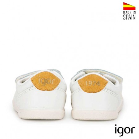 Tennis Igor respetuoso blanco/mostaza