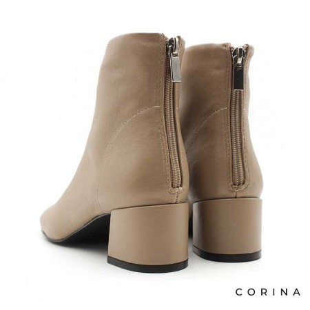 botines mujer beige tacón