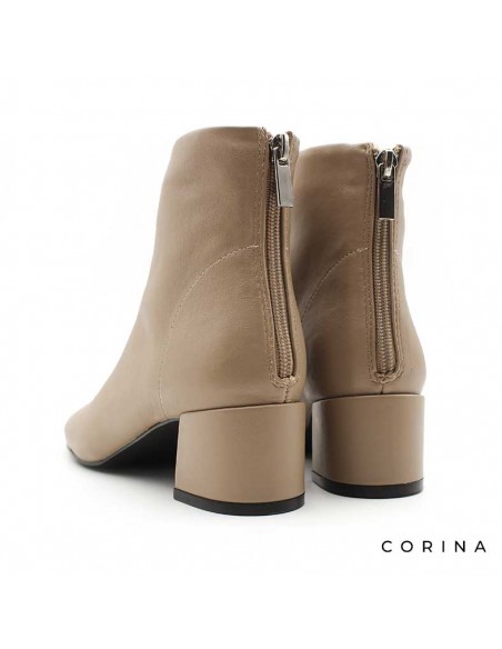 botines mujer beige tacón