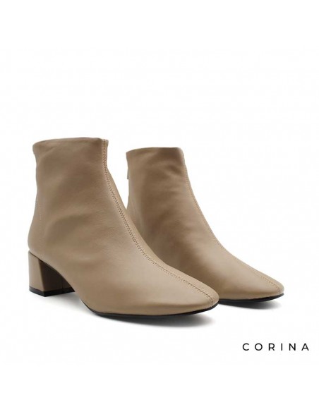 botines beige mujer