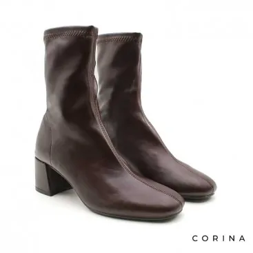 botines ajustados burdeos