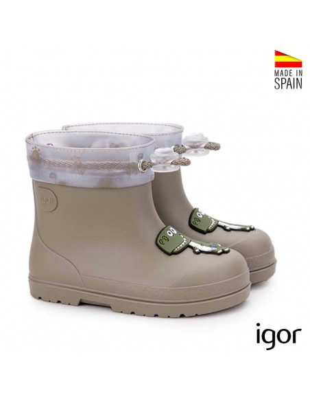 Botas de agua dinosaurio para niño Igor Mendi Dino vista en pareja