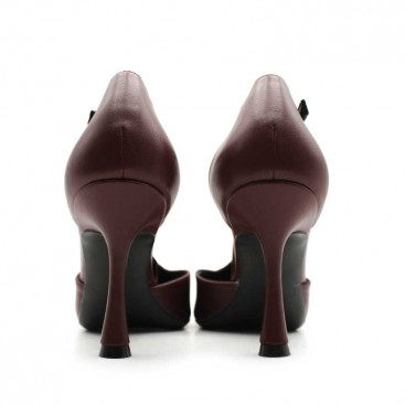 zapato tacon alto burdeos