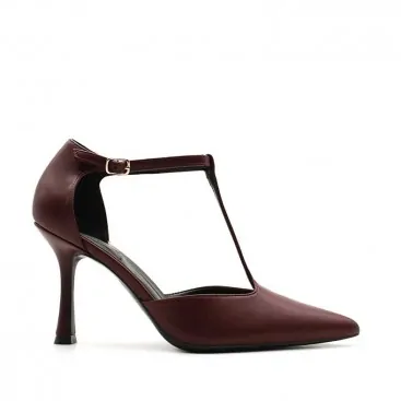 zapatos tacon alto burdeos​