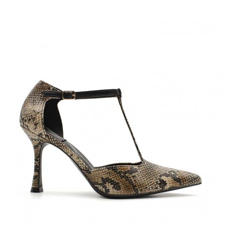 zapatos tacon serpiente​