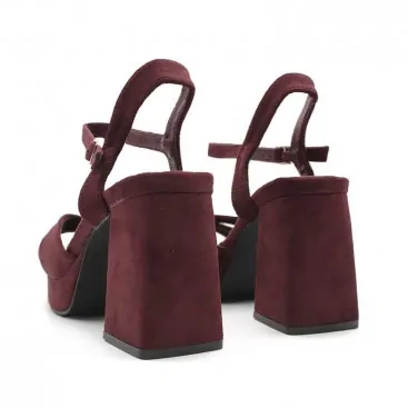 sandalias tacon burdeos​