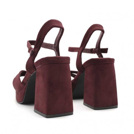 sandalias tacon burdeos​