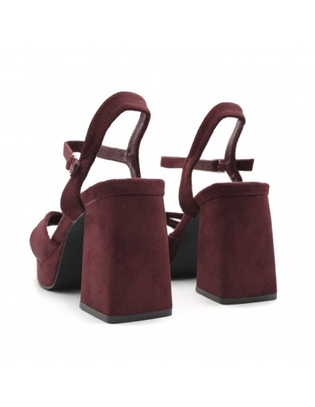 sandalias tacon burdeos​
