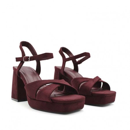 sandalias plataforma burdeos​