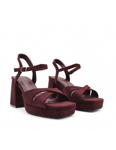 sandalias plataforma burdeos​